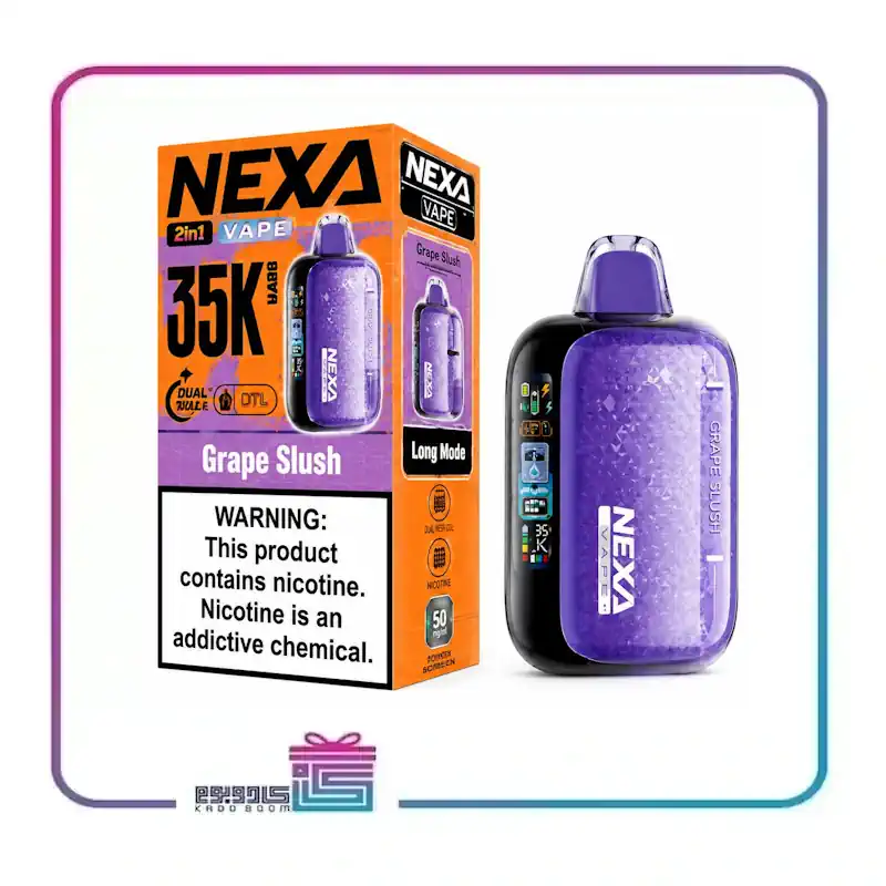 پاد یکبار مصرف نکسا طعم انگور 35 هزار پاف nexa disposable pod 35000 puff